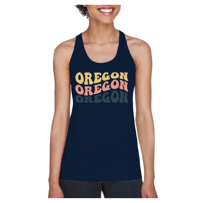 Oregon Retro Waves Women's Racerback Tank