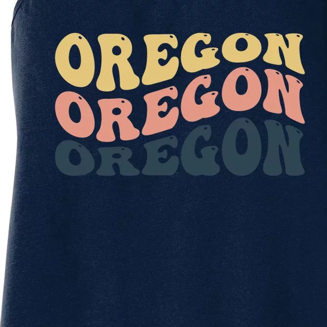 Oregon Retro Waves Women's Racerback Tank