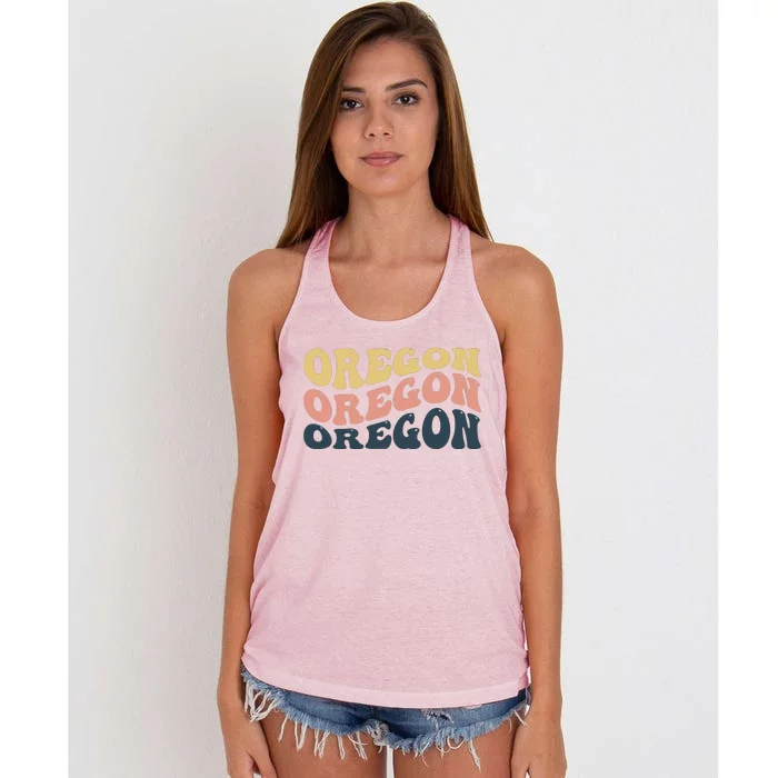 Oregon Retro Waves Women's Knotted Racerback Tank