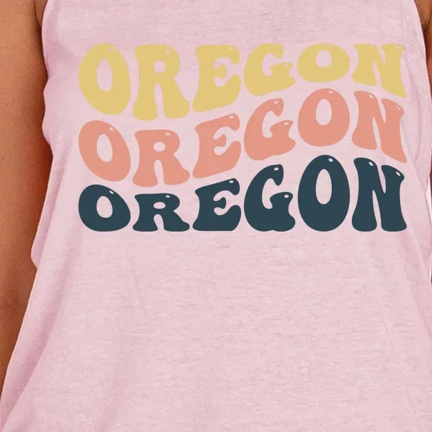 Oregon Retro Waves Women's Knotted Racerback Tank