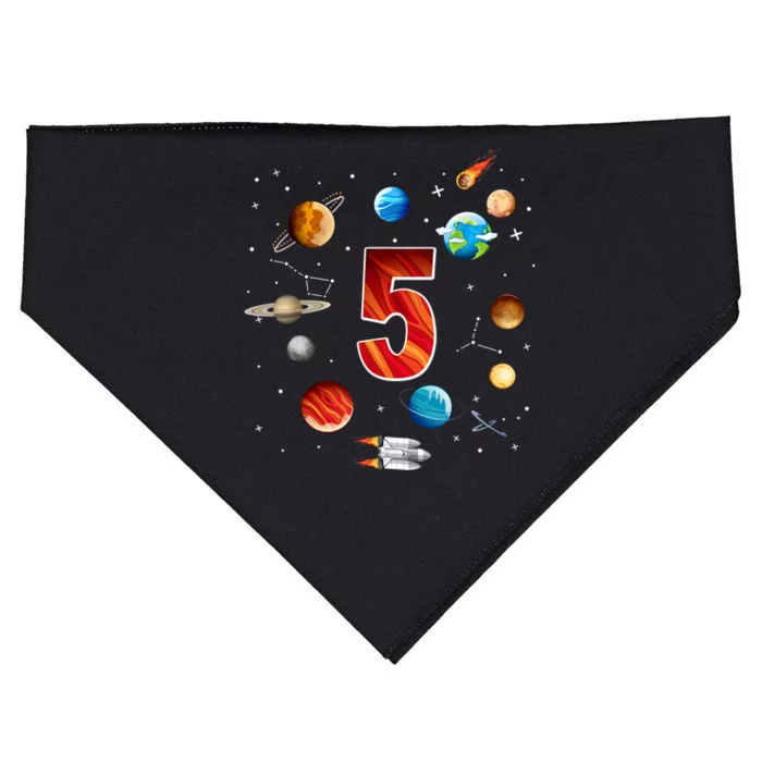 Outer Space 5th Birthday Boy Astronaut USA-Made Doggie Bandana