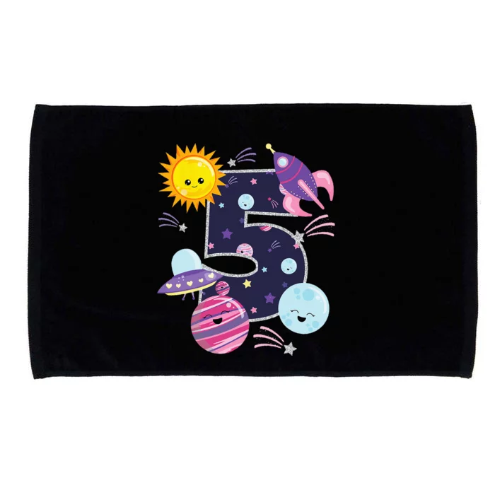 Outer Space 5 Year Old 5th Birthday Party Space Theme Microfiber Hand Towel