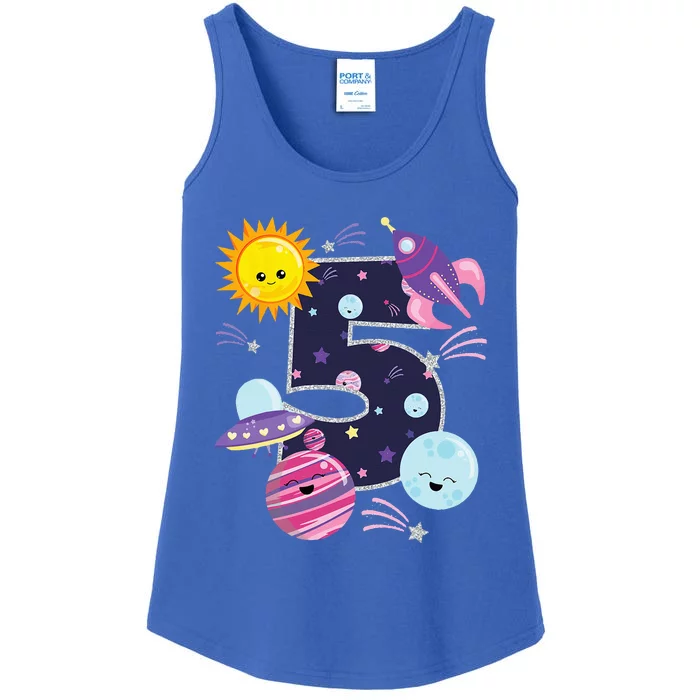 Outer Space 5 Year Old 5th Birthday Party Space Theme Ladies Essential Tank