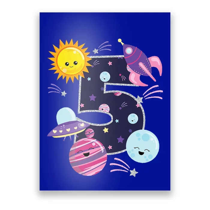 Outer Space 5 Year Old 5th Birthday Party Space Theme Poster