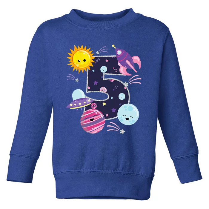 Outer Space 5 Year Old 5th Birthday Party Space Theme Toddler Sweatshirt