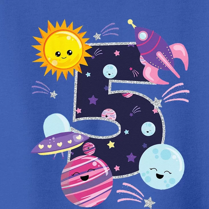 Outer Space 5 Year Old 5th Birthday Party Space Theme Toddler T-Shirt