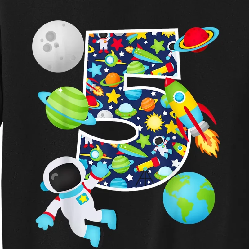 Outer Space 5 Year Old 5th Birthday Party Solar System Tall Sweatshirt