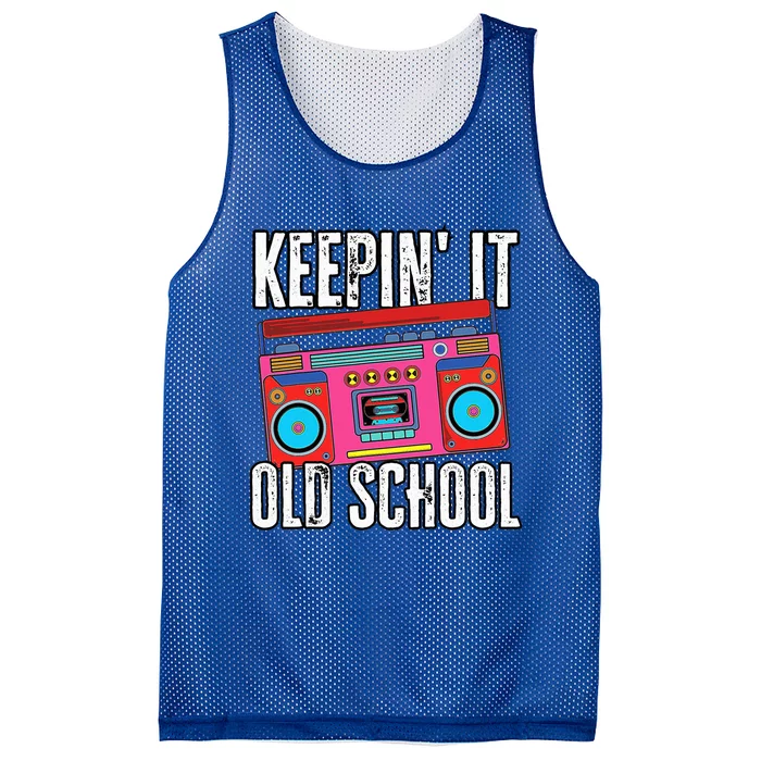 Old School 80s 90s Retro Boombox Music Keepin It Old School Mesh Reversible Basketball Jersey Tank