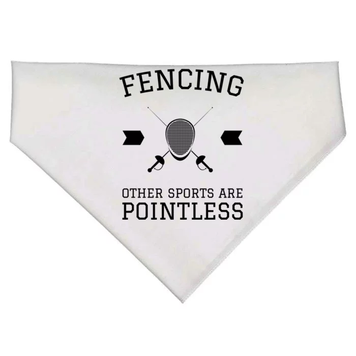 Other Sports Are Pointless Funny Fencing Funny Gift USA-Made Doggie Bandana