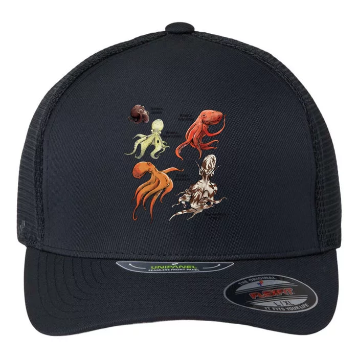 Octopus Sea Animals Species Flexfit Unipanel Trucker Cap