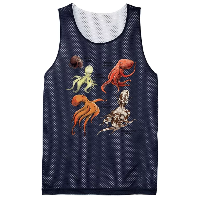 Octopus Sea Animals Species Mesh Reversible Basketball Jersey Tank