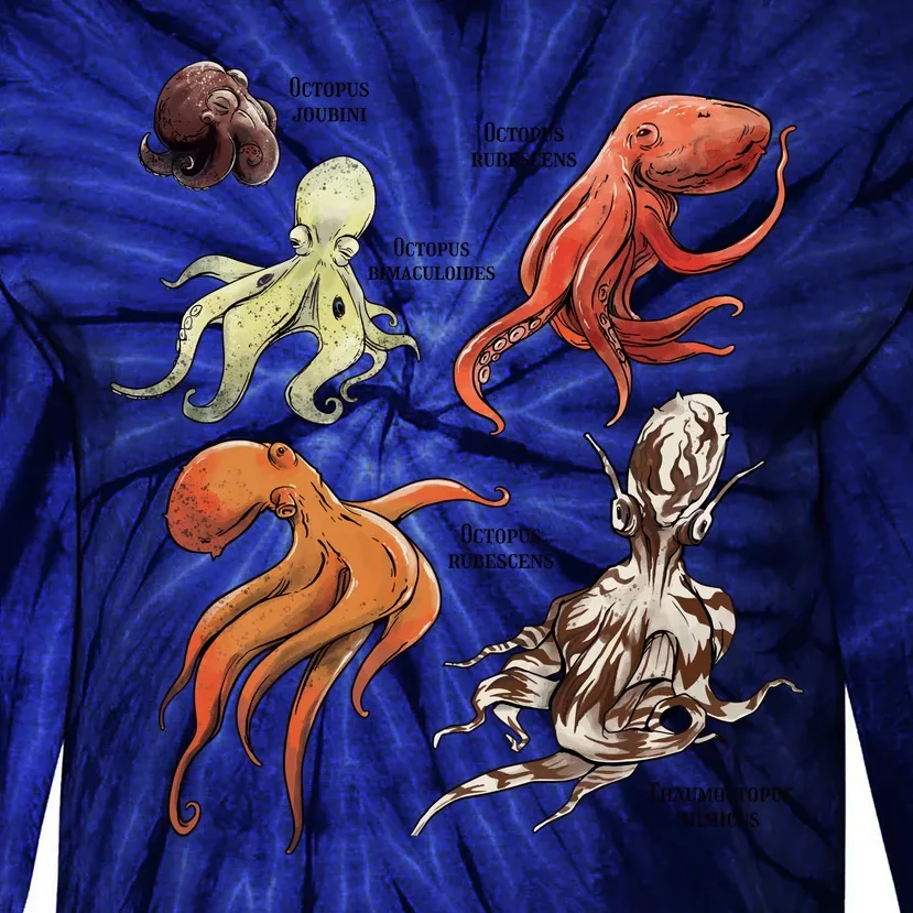 Octopus Sea Animals Species Tie-Dye Long Sleeve Shirt