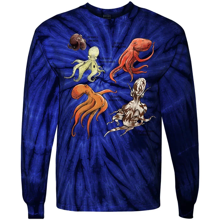 Octopus Sea Animals Species Tie-Dye Long Sleeve Shirt