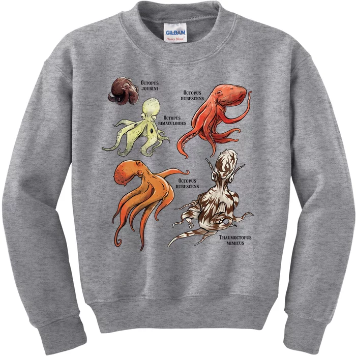 Octopus Sea Animals Species Kids Sweatshirt