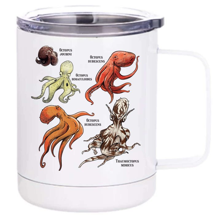 Octopus Sea Animals Species Front & Back 12oz Stainless Steel Tumbler Cup