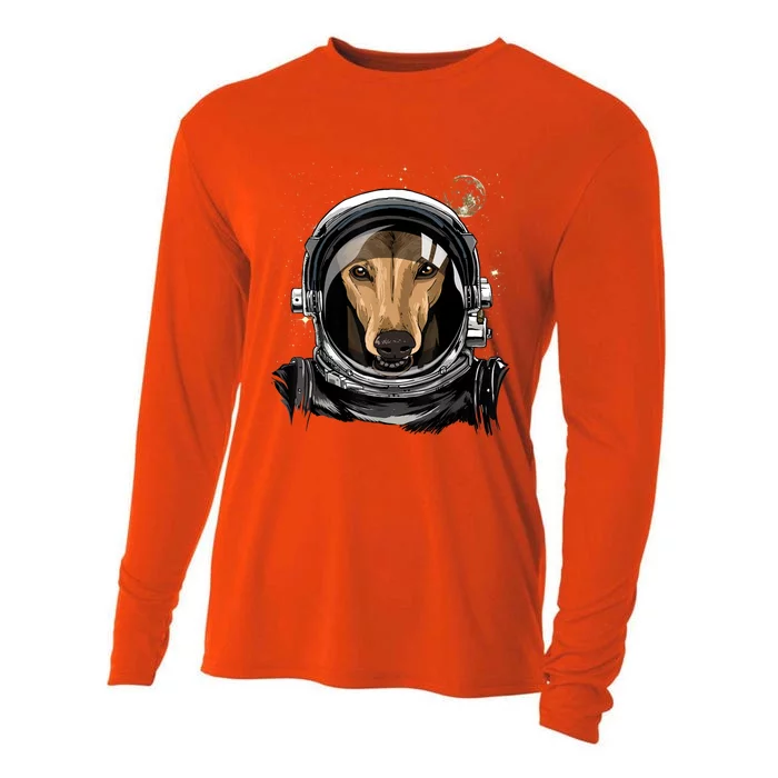 Outer Space Astronaut Italian Greyhound Dog Lover Astronomy Cooling Performance Long Sleeve Crew