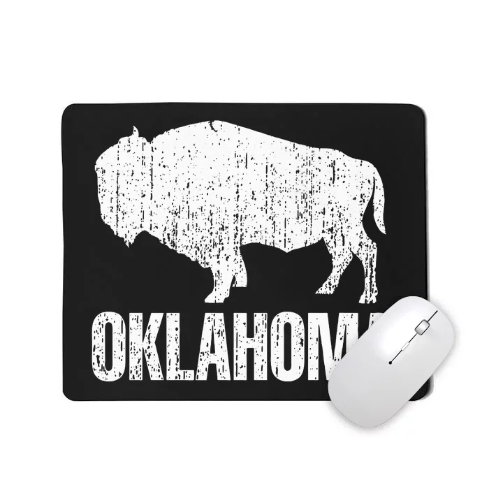 Oklahoma S.T.A.Te. And American Buffalo Bison Mousepad