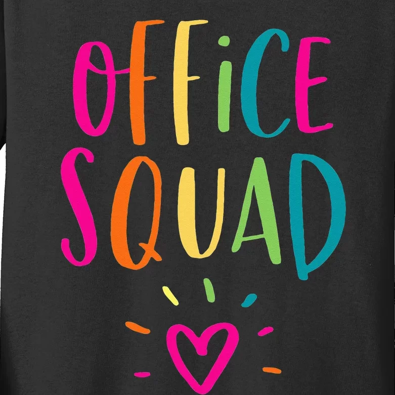 Office Squad Administrative Assistant Gift School Secretary Kids Long Sleeve Shirt