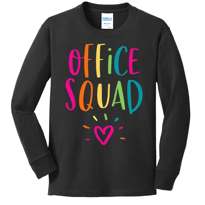 Office Squad Administrative Assistant Gift School Secretary Kids Long Sleeve Shirt