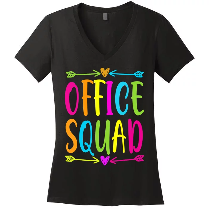 Office Squad Administrative Assistant Admin School Secretary Women's V-Neck T-Shirt