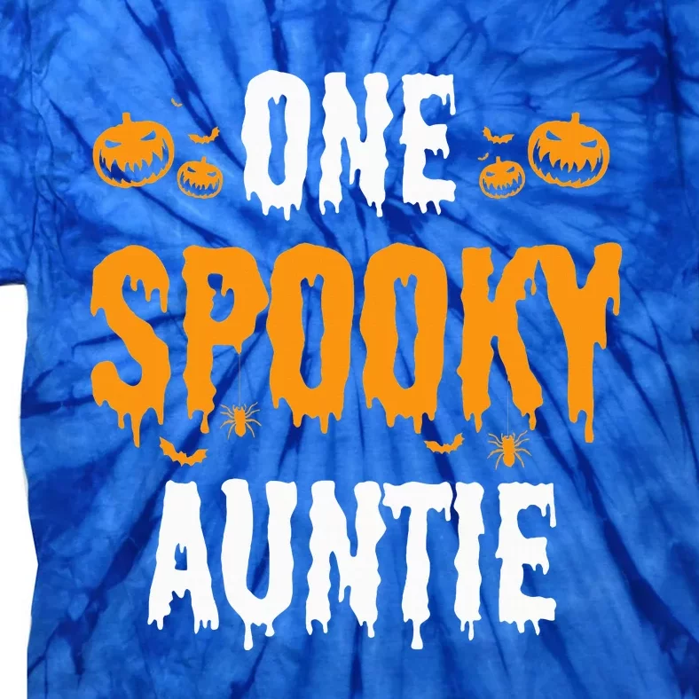 One Spooky Auntie Aunt Matching Family Halloween Tie-Dye T-Shirt