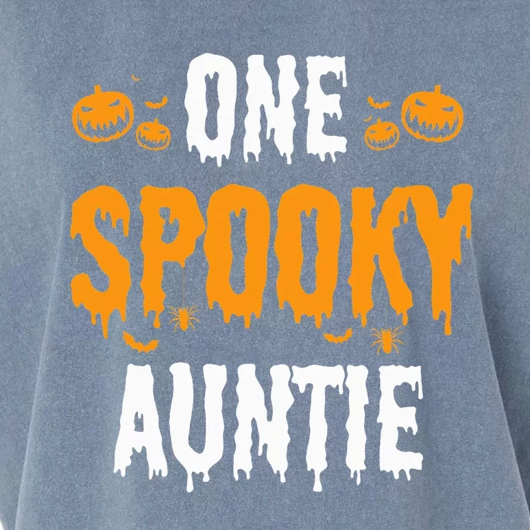 One Spooky Auntie Aunt Matching Family Halloween Garment-Dyed Women's Muscle Tee