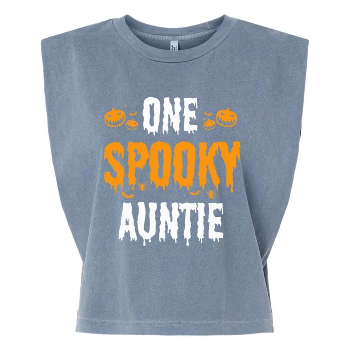 One Spooky Auntie Aunt Matching Family Halloween Garment-Dyed Women's Muscle Tee