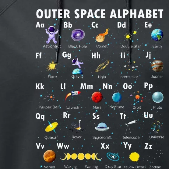 Outer Space Alphabet Kindergarten Teachers Performance Fleece Hoodie