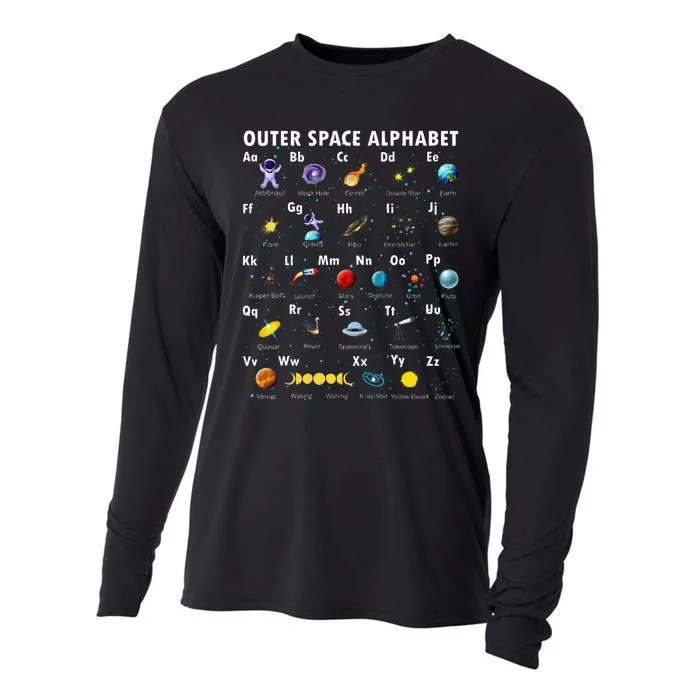 Outer Space Alphabet Kindergarten Teachers Cooling Performance Long Sleeve Crew