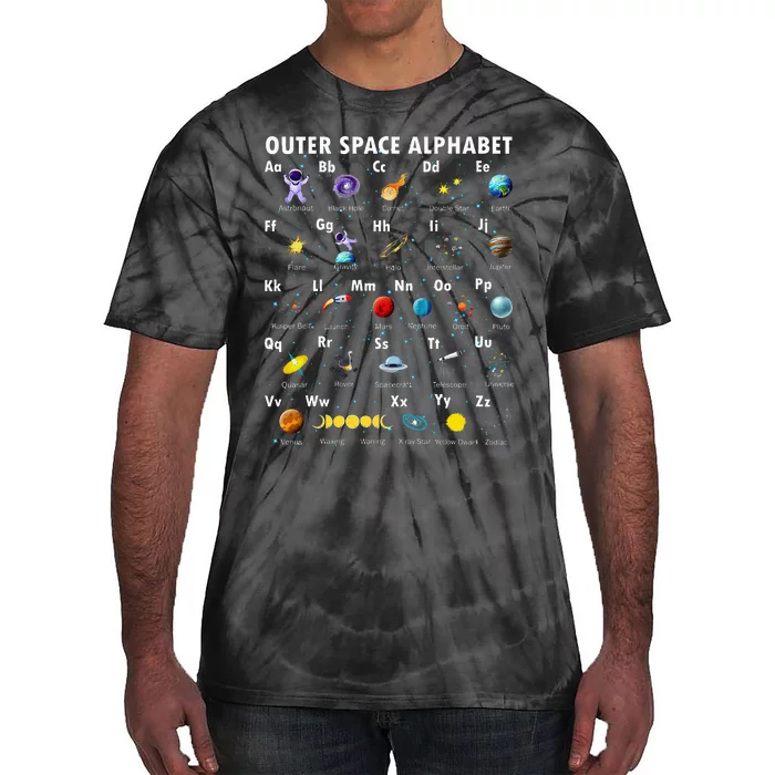 Outer Space Alphabet Kindergarten Teachers Tie-Dye T-Shirt