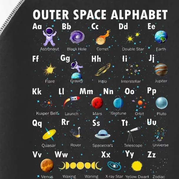 Outer Space Alphabet Kindergarten Teachers Toddler Fine Jersey T-Shirt