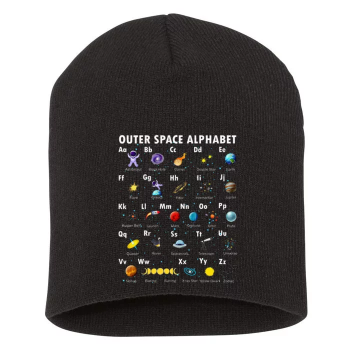 Outer Space Alphabet Kindergarten Teachers Short Acrylic Beanie