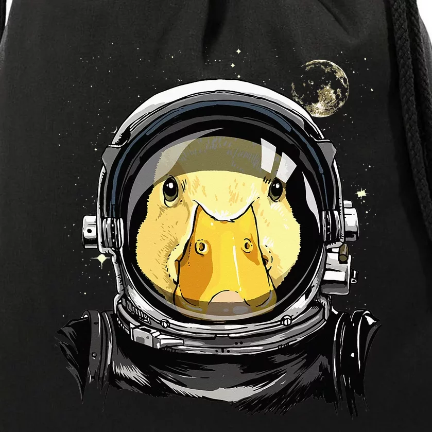 Outer Space Astronaut Duck Face Galaxy Waterfowl Hunting Drawstring Bag