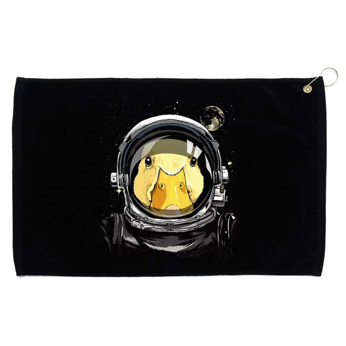 Outer Space Astronaut Duck Face Galaxy Waterfowl Hunting Grommeted Golf Towel