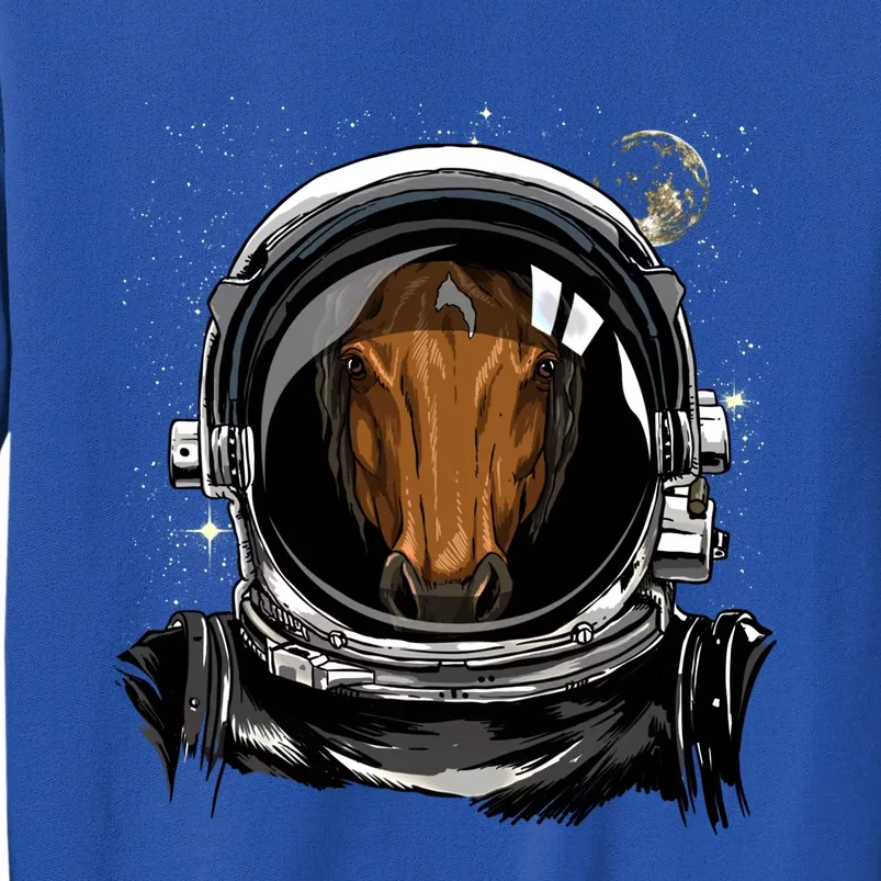 Outer Space Astronaut Horse Face Cow Horse Lover Galaxy Gift Sweatshirt