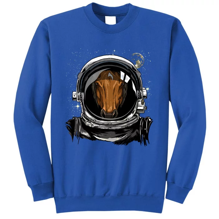 Outer Space Astronaut Horse Face Cow Horse Lover Galaxy Gift Sweatshirt