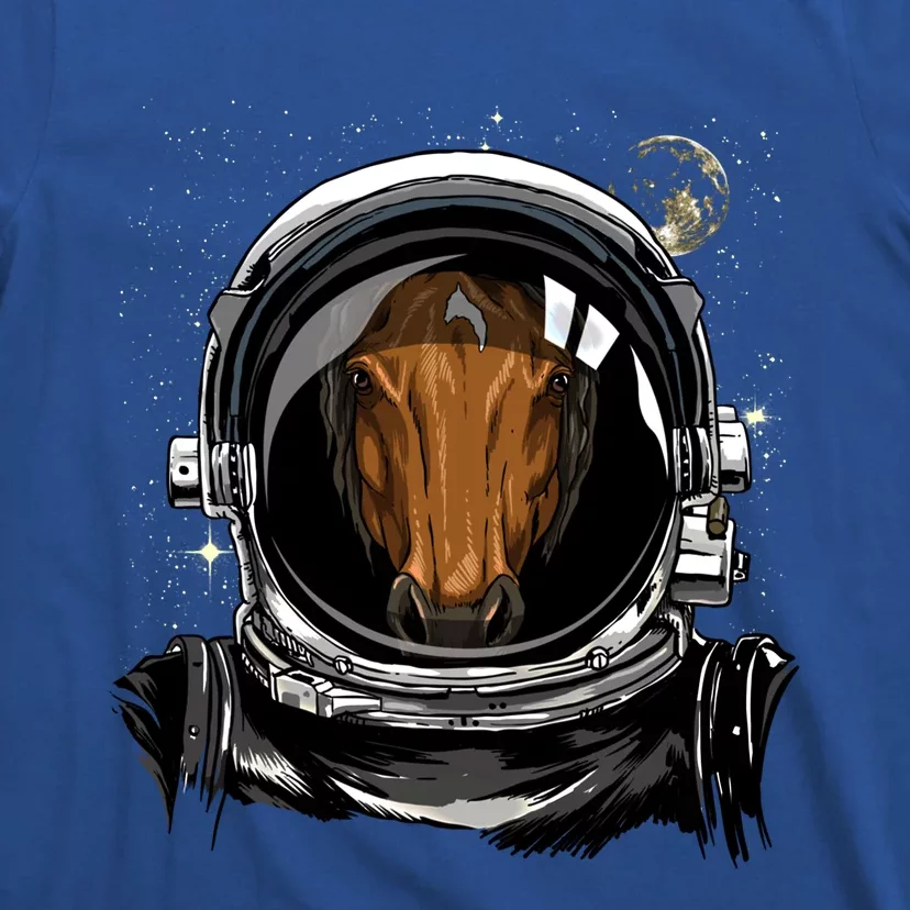 Outer Space Astronaut Horse Face Cow Horse Lover Galaxy Gift T-Shirt