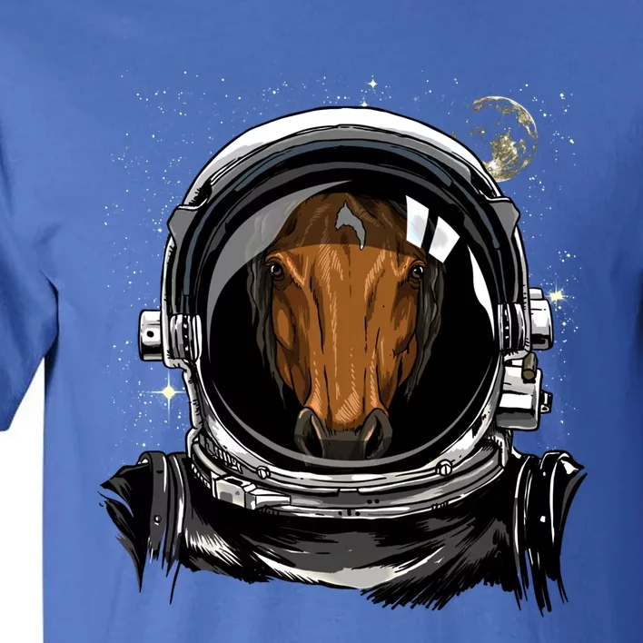 Outer Space Astronaut Horse Face Cow Horse Lover Galaxy Gift Tall T-Shirt