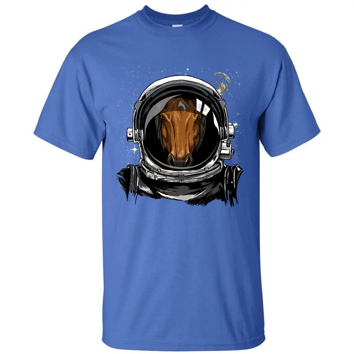 Outer Space Astronaut Horse Face Cow Horse Lover Galaxy Gift Tall T-Shirt