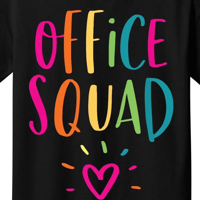 Office Squad Administrative Assistant Gift School Secretary Kids T-Shirt