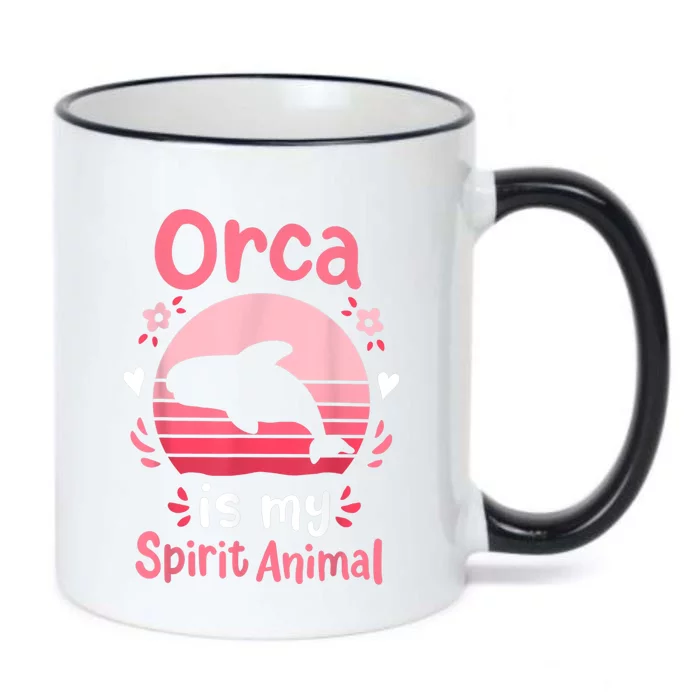 Orca Spirit Animal Black Color Changing Mug