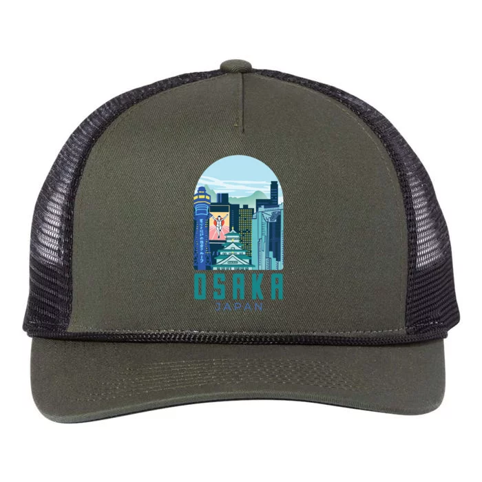 Osaka Japan City Retro Rope Trucker Hat Cap