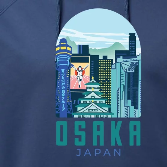 Osaka Japan City Performance Fleece Hoodie