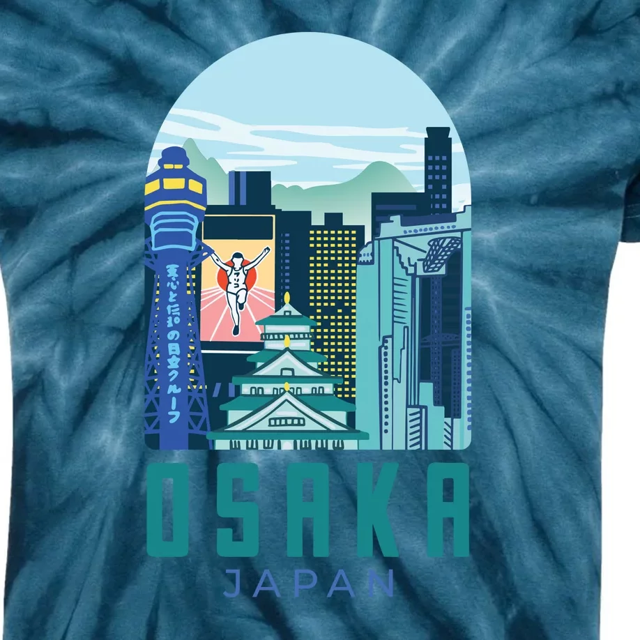 Osaka Japan City Kids Tie-Dye T-Shirt