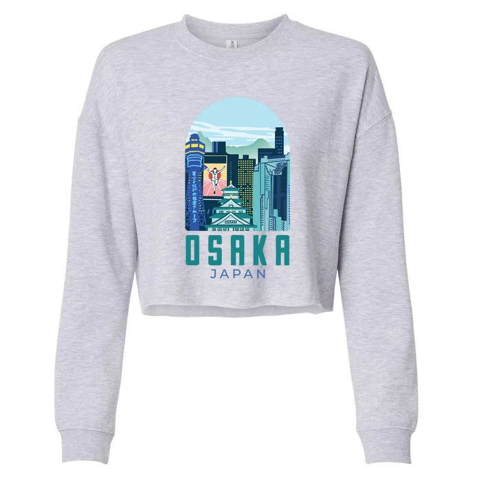 Osaka Japan City Cropped Pullover Crew