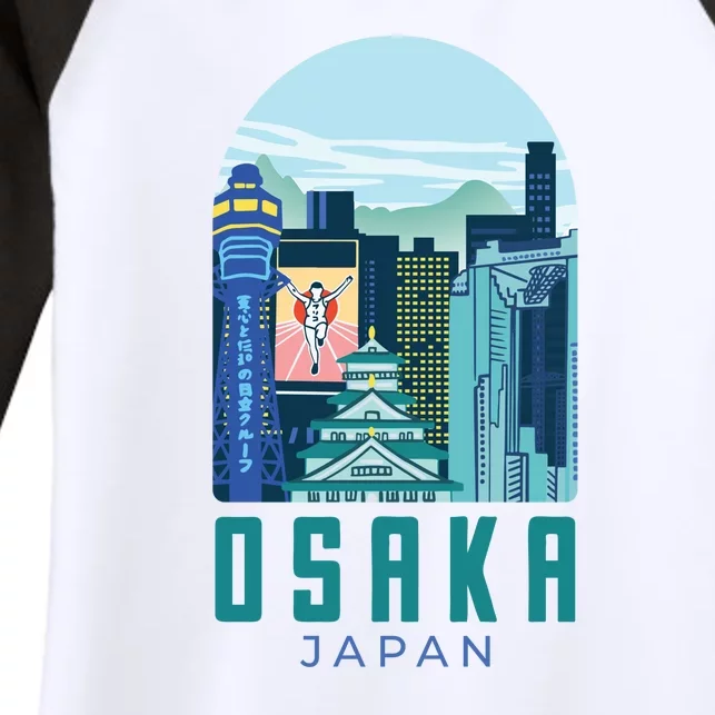 Osaka Japan City Women's Tri-Blend 3/4-Sleeve Raglan Shirt