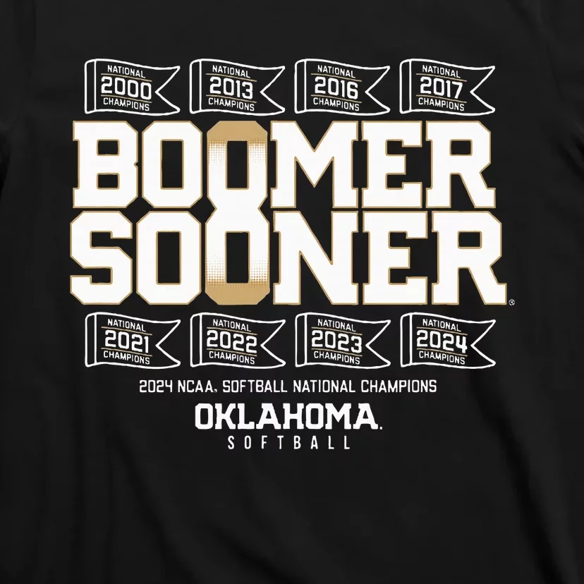 Oklahoma Softball Boomer Sooner 8time Champs T-Shirt