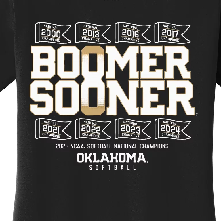 Oklahoma Softball Boomer Sooner 8time Champs Women's T-Shirt