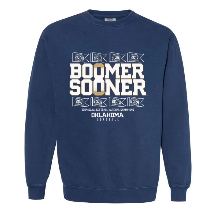 Oklahoma Softball Boomer Sooner 8time Champs Garment-Dyed Sweatshirt