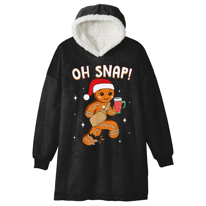 Oh Snap! Bougie Gingerbread Man Cookie Funny Christmas Hooded Wearable Blanket